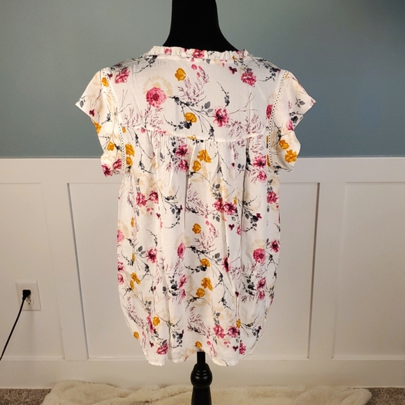 Buffalo David Bitton Floral Viscose Top Blouse M - Picture 5 of 12